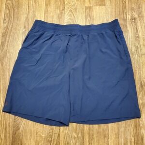 RHONE Shorts Men 2XL Navy Blue Running‎ Athletic Gym Zip Pocket